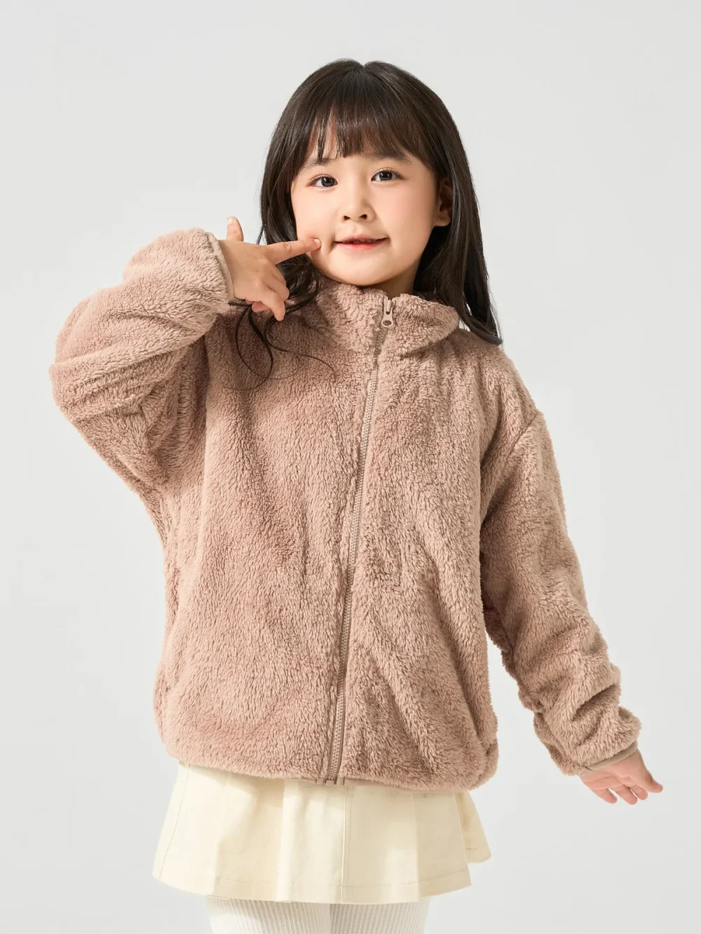 Áo Khoác Kid Giả Lông Cừu Cổ Cao - Hình ảnh 6