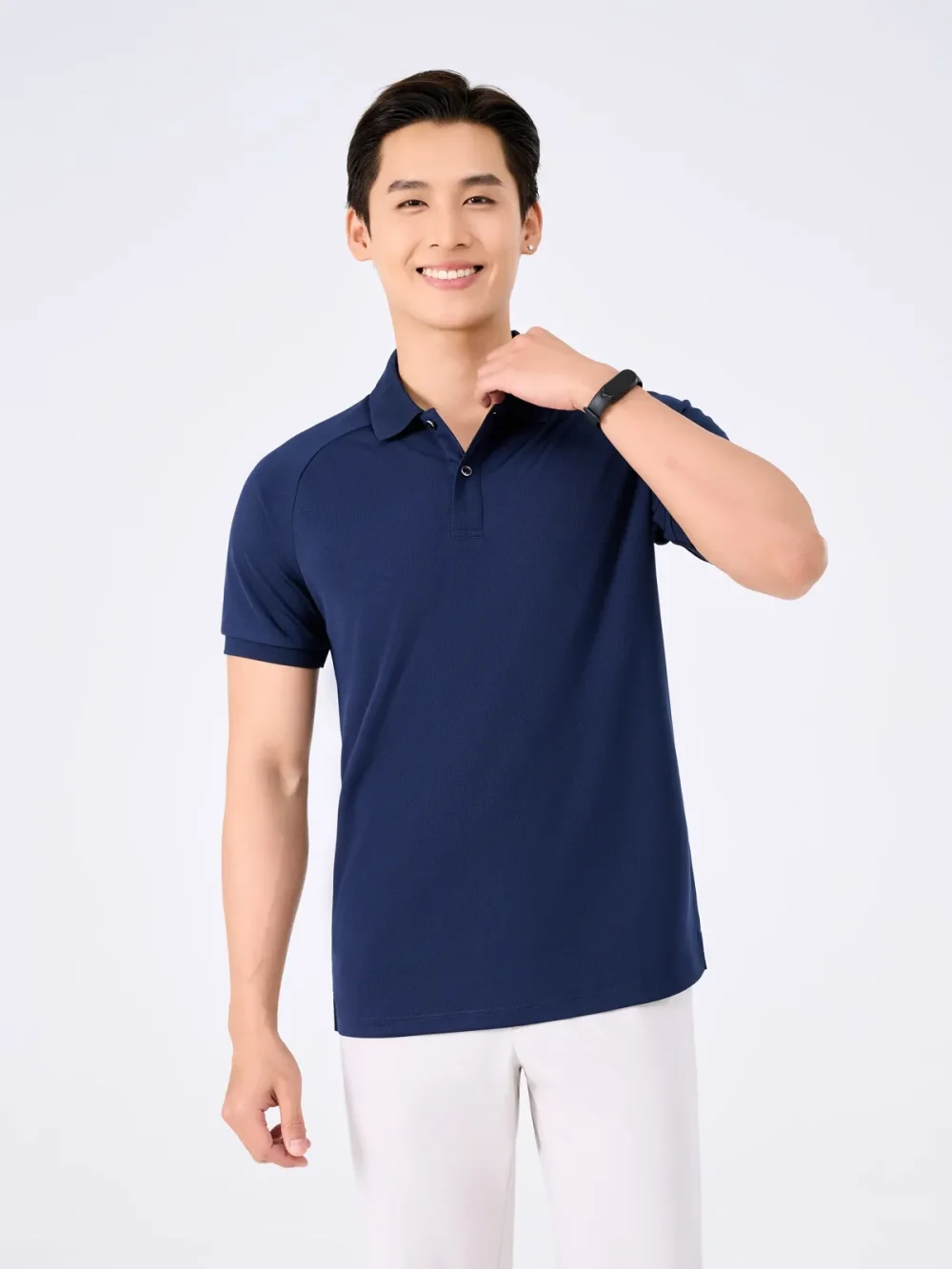 Polo Nam Yody Sport Tay Raglan Xẻ Tà